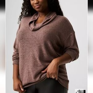 Torrid Super Soft Plush Cowl Neck Tunic Sweater color:Deep taupe. Size 3x.